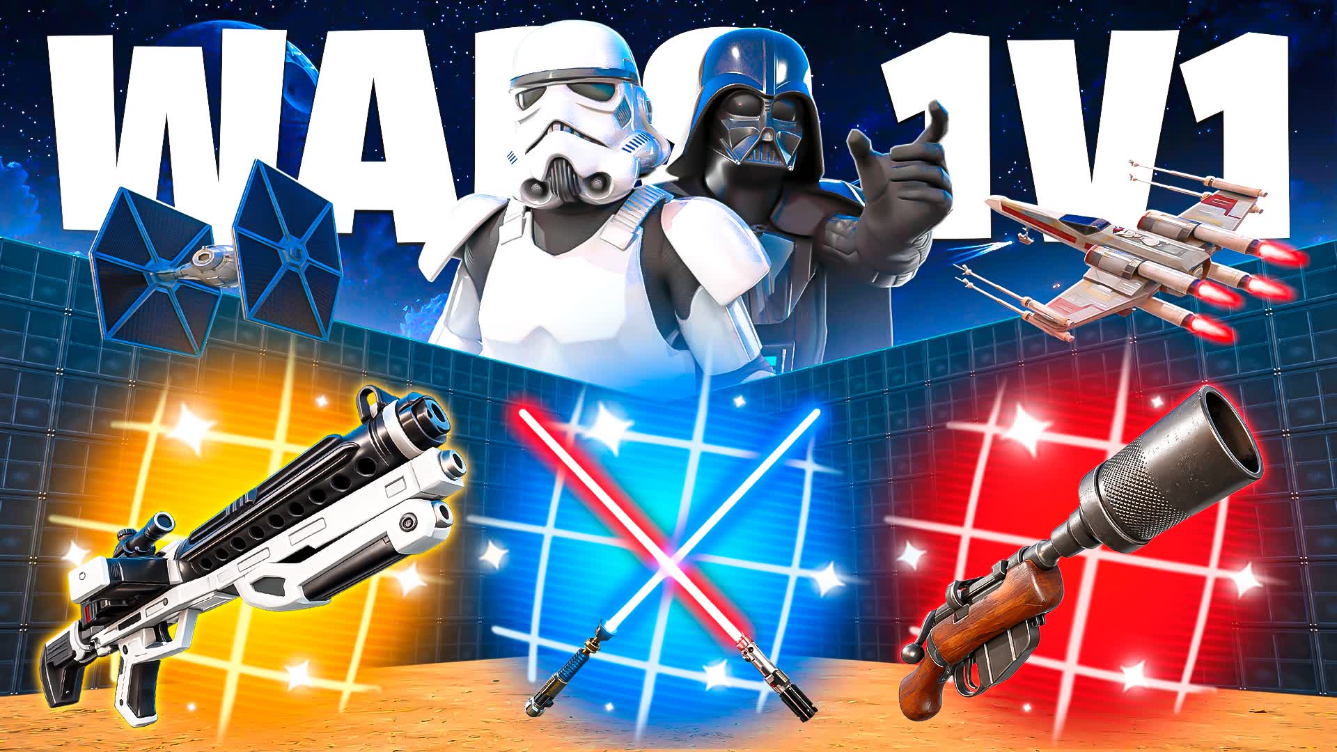 STAR WARS 1V1 ALL GUNS & CAR [ROGUELIKE] — Fortnite Creative map