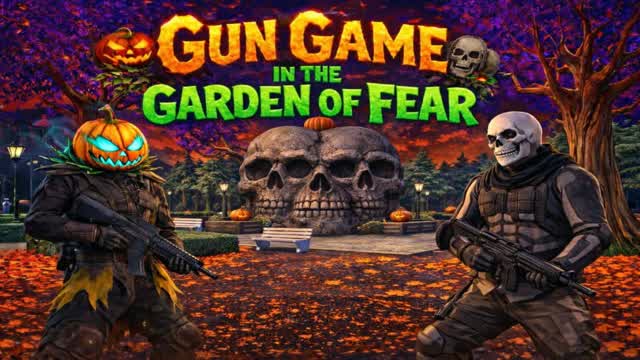 Gun Game in the Garden of Fear — Fortnite Creative map cover art