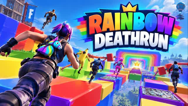 RAINBOW DEATHRUN NOOB VS PRO VS GOD — Fortnite Creative map