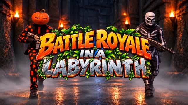 Battle Royale in a Labyrinth 🌃 — Fortnite Creative map cover art