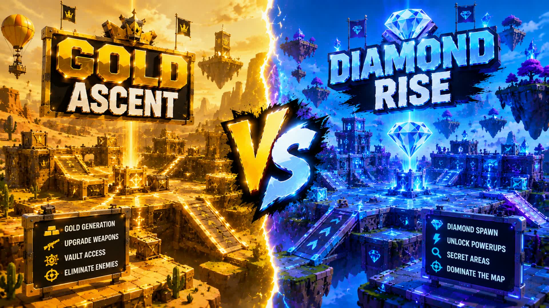 ✨ GOLD ASCENT VS DIAMOND RISE 💎 — Fortnite Creative map