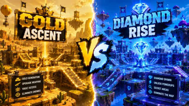 ✨ GOLD ASCENT VS DIAMOND RISE 💎 — Fortnite Creative map cover art