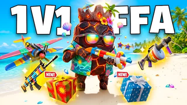 🔫 SUMMER 1V1 FFA – EVERY GUN & FFA 🎯 — Fortnite Creative map cover art
