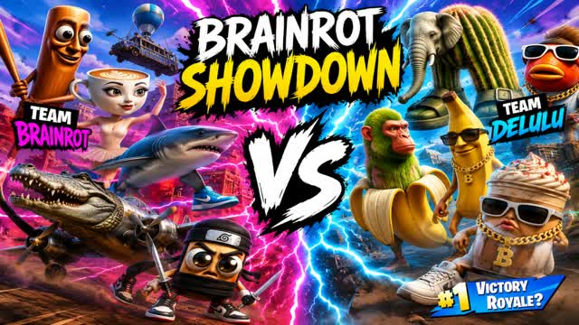 Brainrot Showdown — Fortnite Creative map cover art