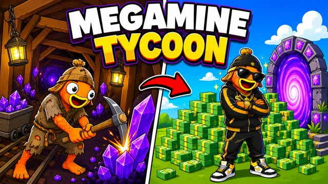 MEGA MINE TYCOON 📈 ⛏️ — Fortnite Creative map cover art