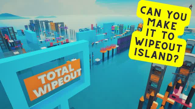 Total Wipeout OBBY 70+ Levels — Fortnite Creative map cover art