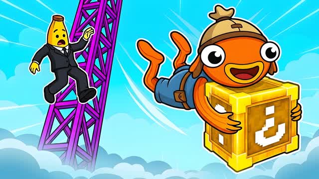 CLIMB AND DROP A LUCKY BLOCK — Fortnite Creative map