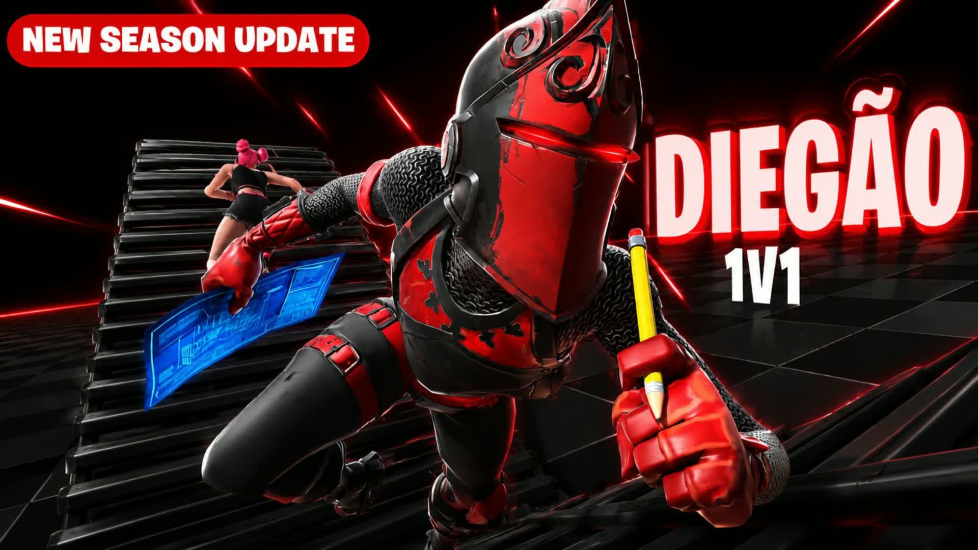 1v1 + 4 Players Chaos! — Fortnite Creative map