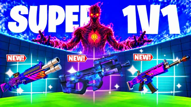 SUPER 1V1 FFA - ALL GUNS & VEHICLES — Fortnite Creative map cover art