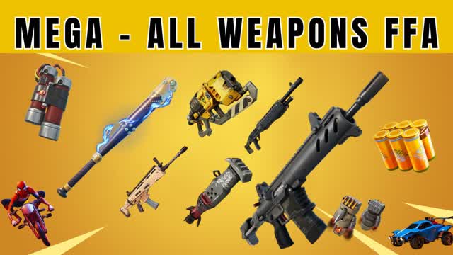 Mega Weapons - Free For All ( ALL CARS ) — Fortnite Creative map