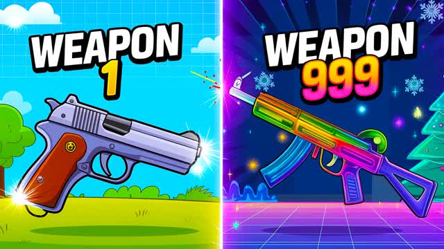 CRAZY GUN GAME 👑 ONE SHOT — Fortnite Creative map cover art