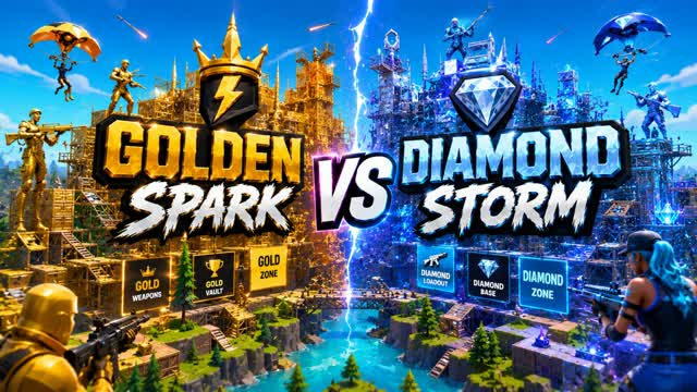 ⚡ GOLDEN SPARK VS DIAMOND STORM 💎 — Fortnite Creative map cover art