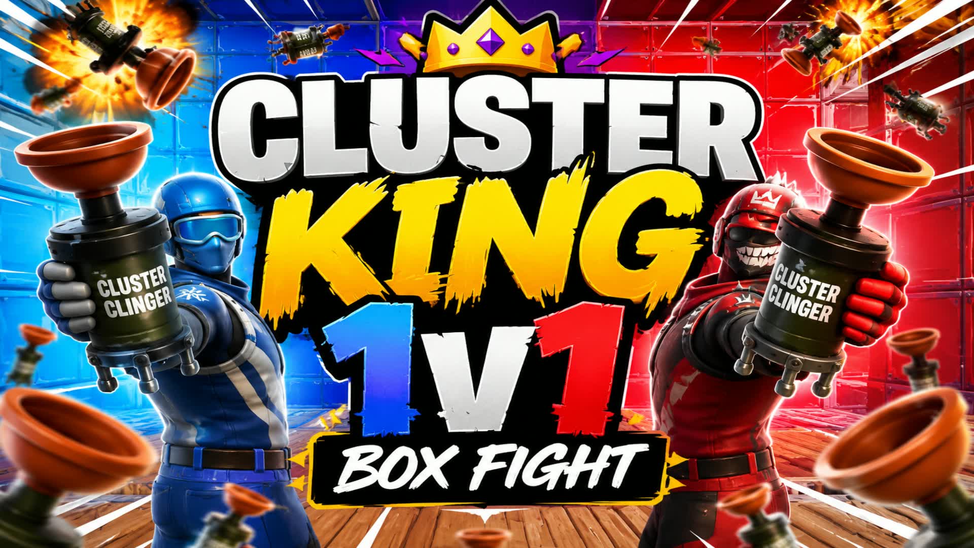 1v1 Cluster King Box FIght — Fortnite Creative map
