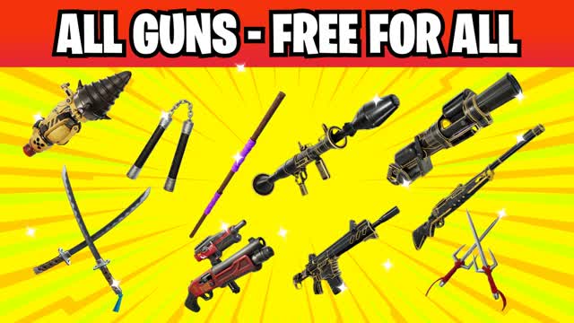 ALL GUNS ⭐ TMNT FFA — Fortnite Creative map cover art