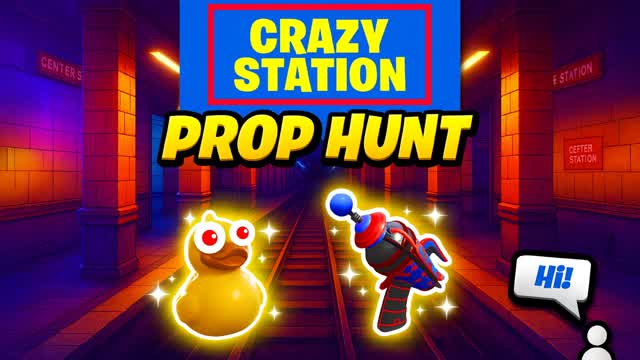CRAZY STATION PROP HUNT — Fortnite Creative map cover art