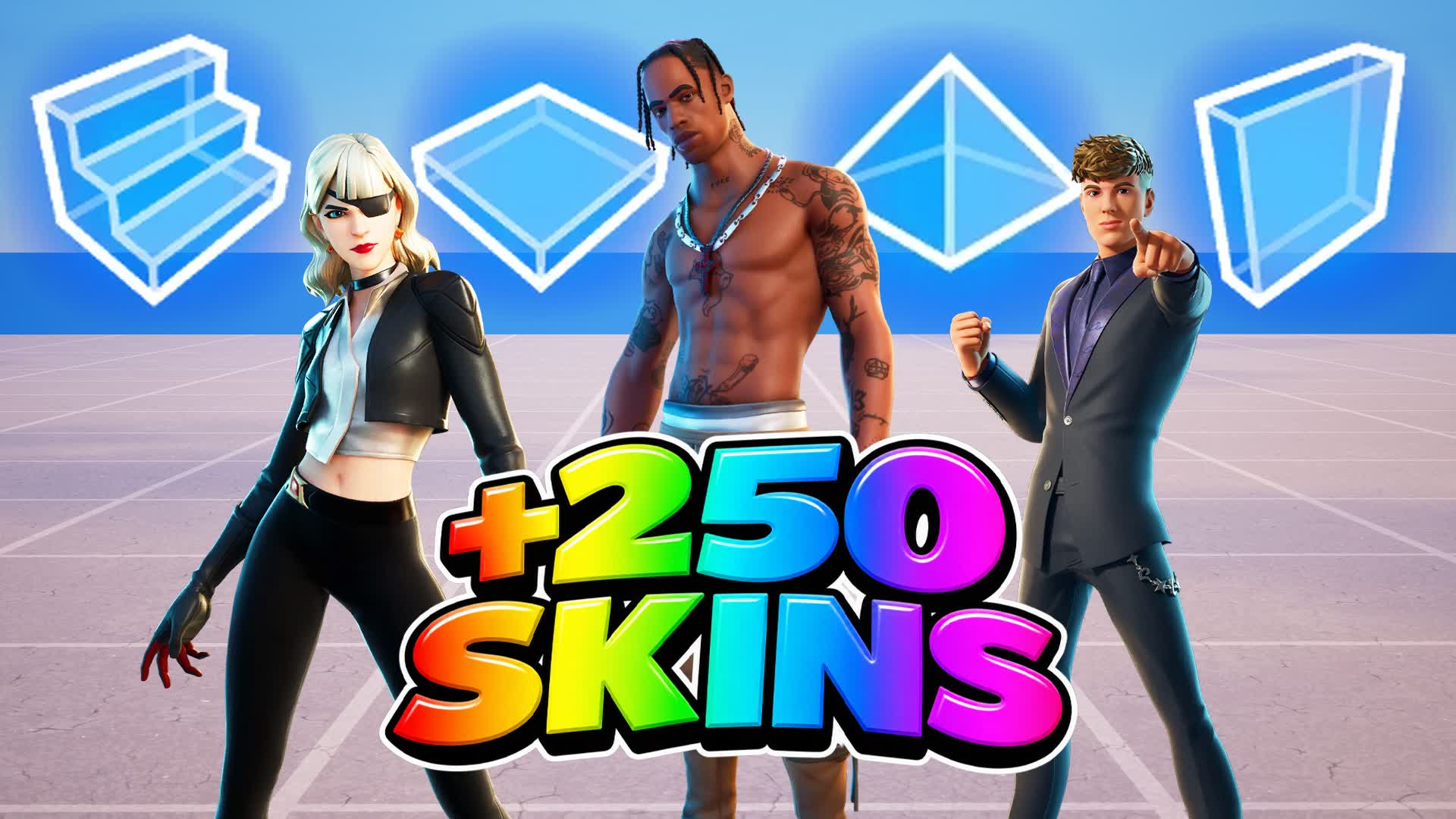 ALL SKINS FREE BUILD 250+ — Fortnite Creative map