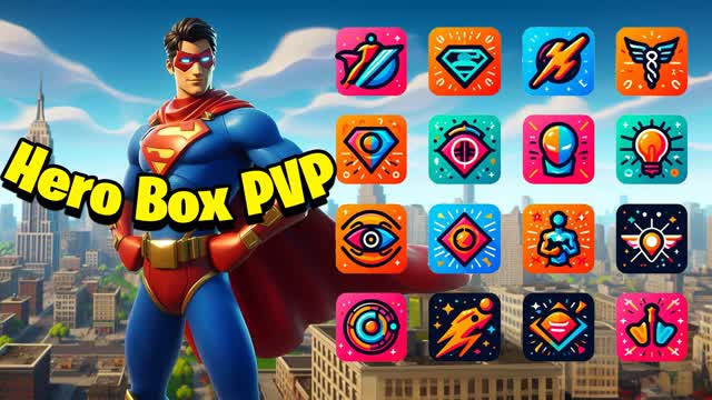 🦸 Super Hero Box Fight PVP 📦 — Fortnite Creative map cover art
