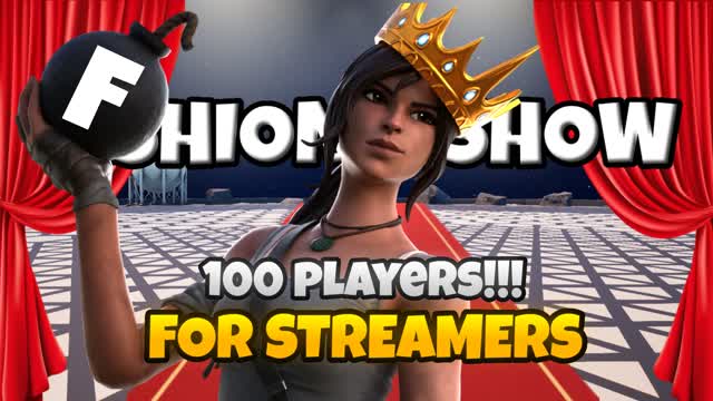 🔴100 Players Fashion Show for Streamers — Fortnite Creative map cover art