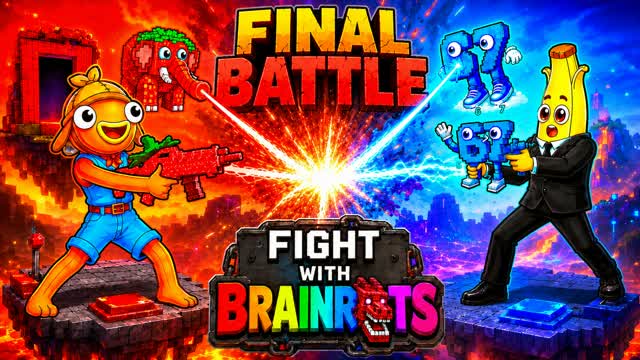 FIGHT WITH BRAINROTS (FINAL BATTLE) — Fortnite Creative map cover art