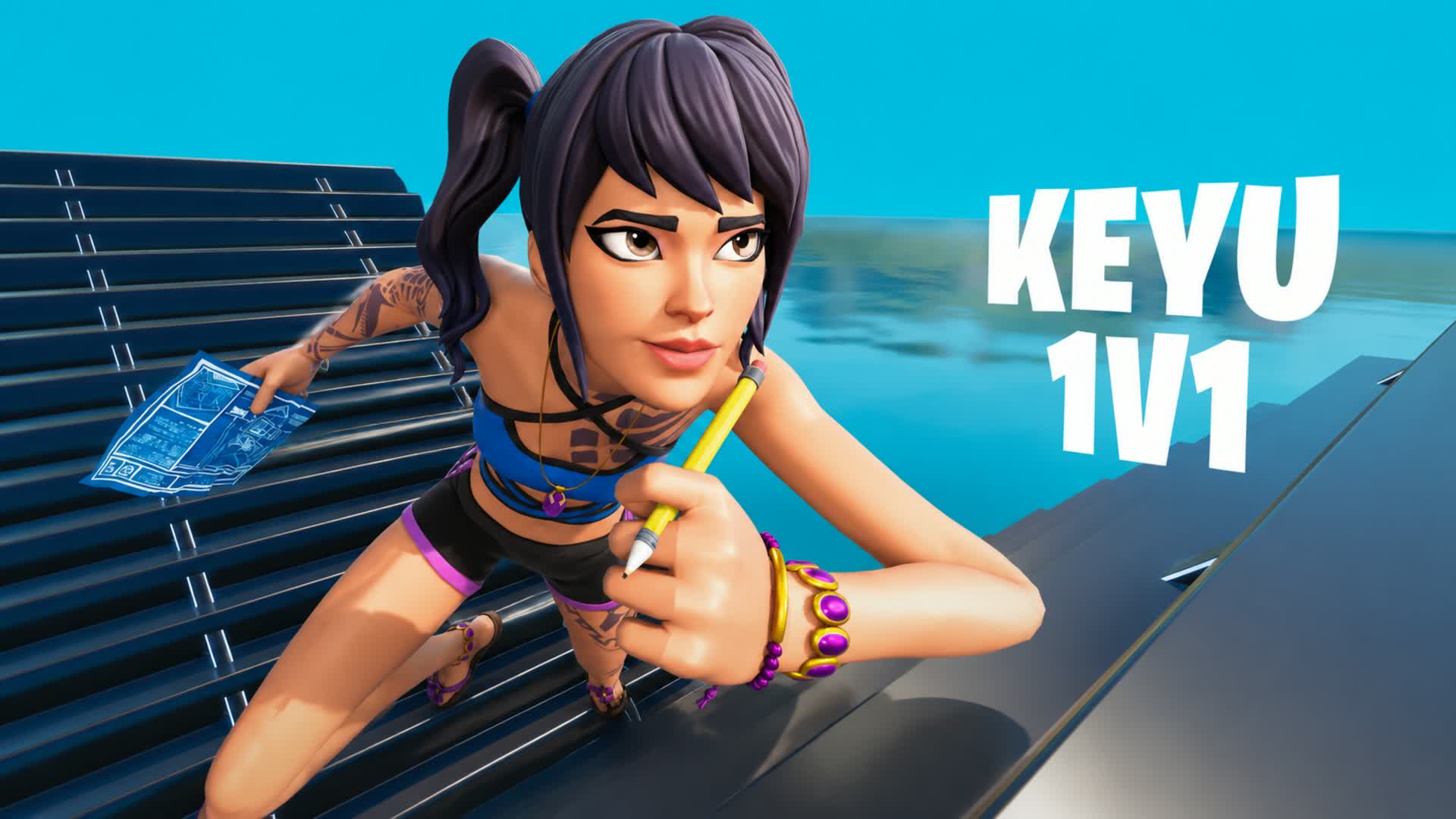 KEYU 1v1 Build Fights — Fortnite Creative map