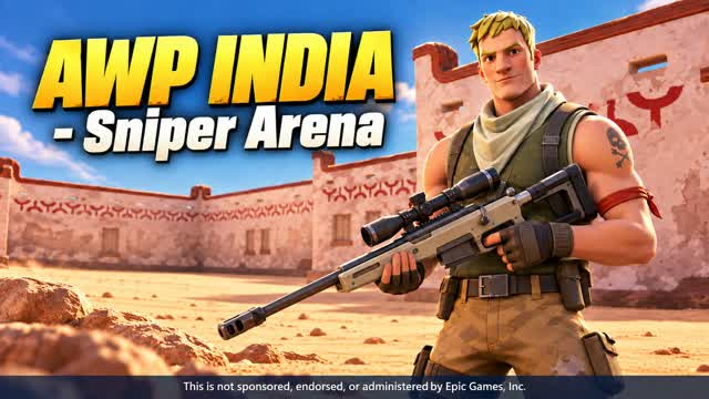 AWP INDIA - Sniper Arena — Fortnite Creative map cover art