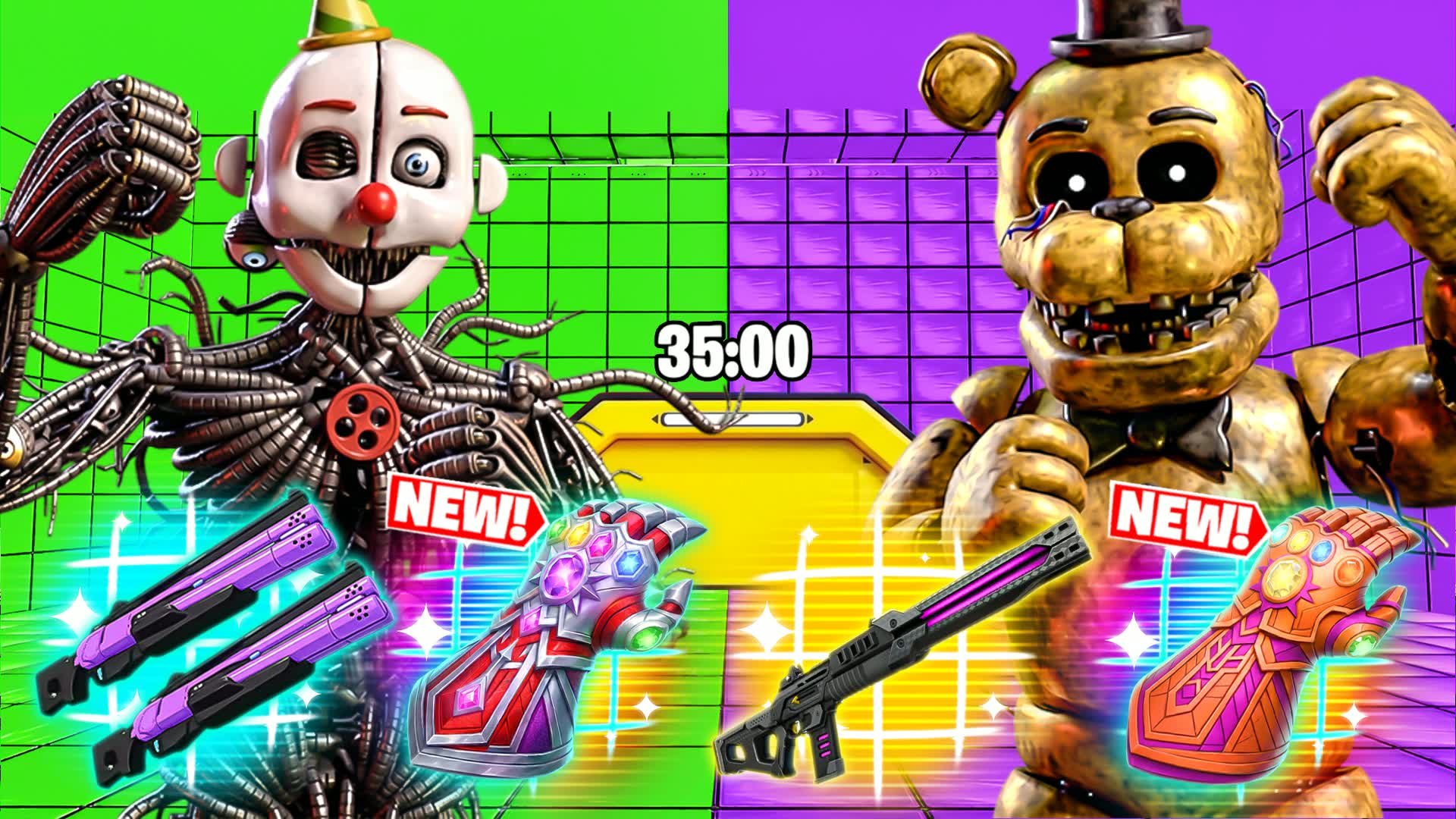 BOSS FIGHT GREEN VS PURPLE 🟢🟣 HORROR — Fortnite Creative map