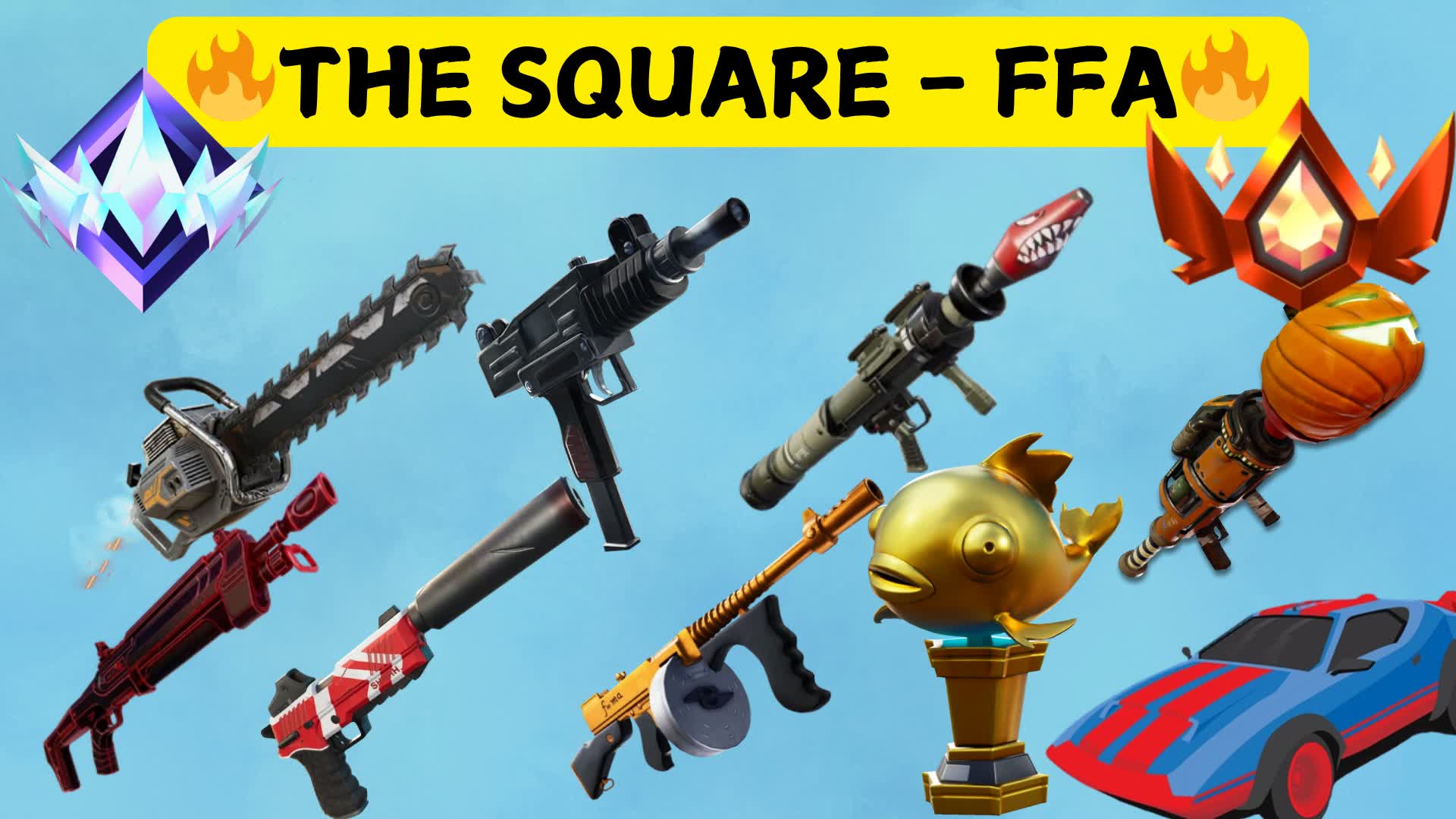 THE SQUARE - FREE FOR ALL WITH ALL GUNS — Fortnite Creative map