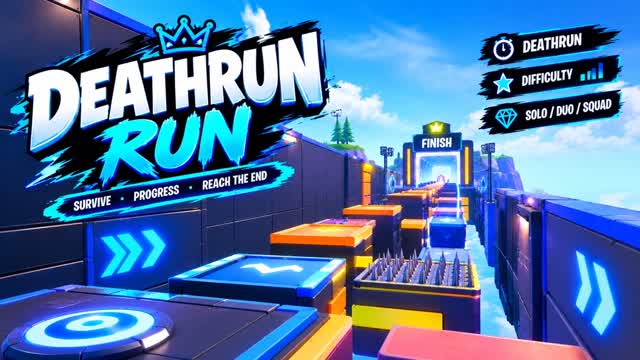 Deathrun 15 levels impossibles — Fortnite Creative map cover art