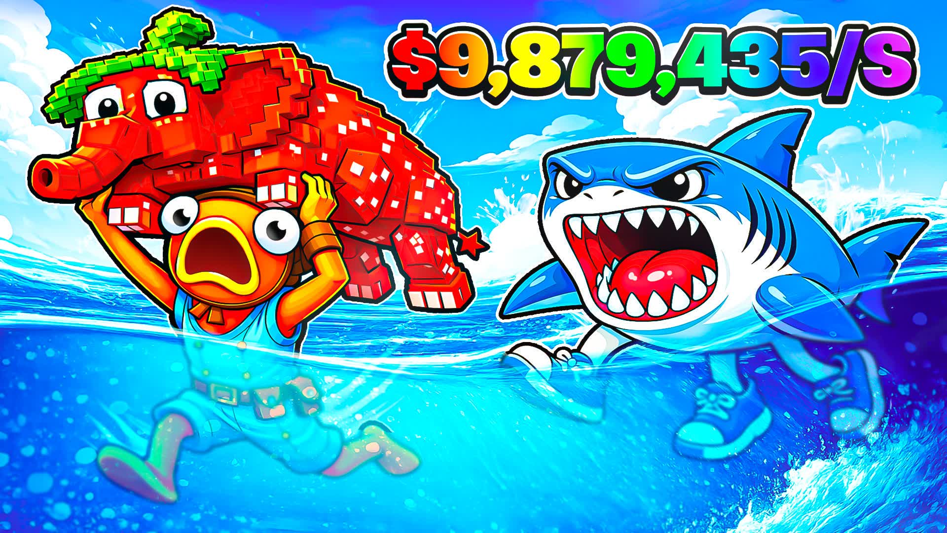 ESCAPE SHARKS FOR BRAINROTS [TYCOON] — Fortnite Creative map