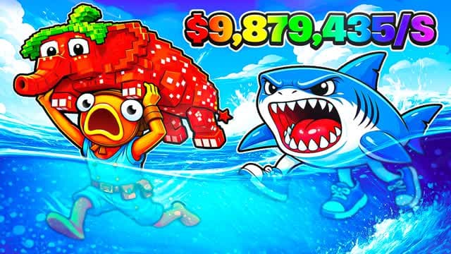 ESCAPE SHARKS FOR BRAINROTS [TYCOON] — Fortnite Creative map