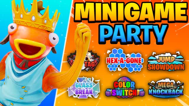 MINIGAME PARTY 👑 — Fortnite Creative map cover art
