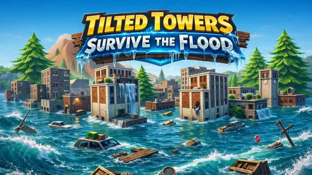 TILTED TOWER 🌊SURVIVE THE FLOOD🌊 — Fortnite Creative map cover art