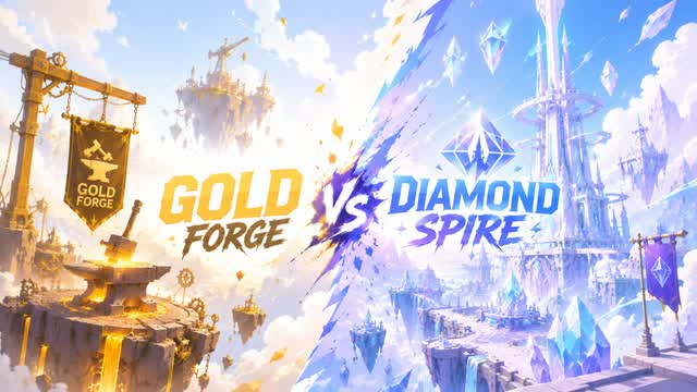 🏹 GOLD FORGE VS DIAMOND SPIRE 💎 — Fortnite Creative map cover art