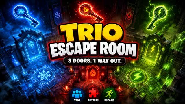 TRIO ESCAPE | 3 DOORS — Fortnite Creative map cover art
