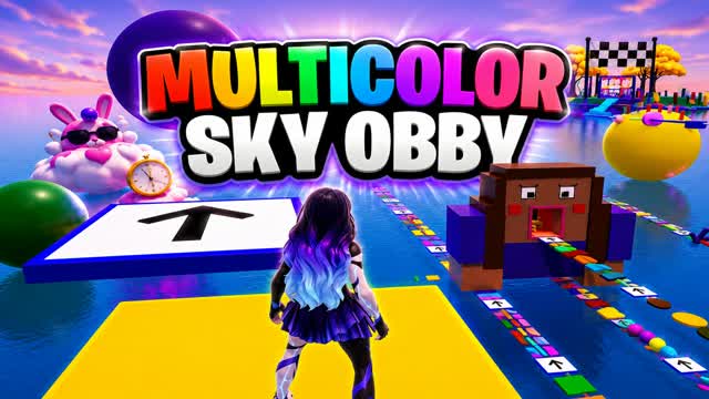 MulticolorSkyObby — Fortnite Creative map cover art