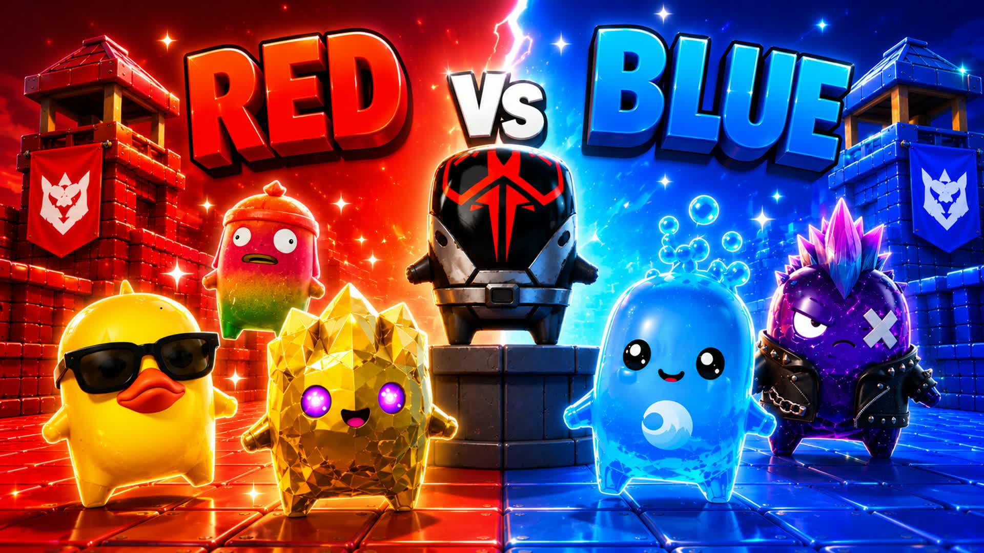 RED 🔴 vs 🔵 BLUE Team Battle Arena — Fortnite Creative map