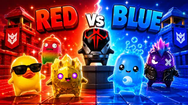 RED 🔴 vs 🔵 BLUE Team Battle Arena — Fortnite Creative map