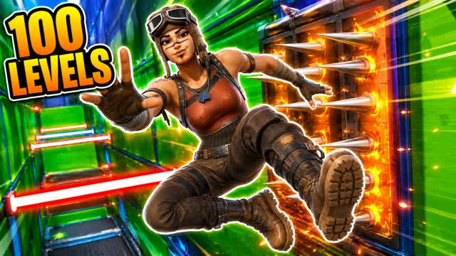 100 LEVEL NOOB DEATHRUN 🌈💀 — Fortnite Creative map