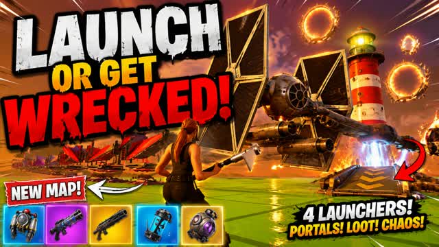 StarTopia :) LAUNCH AND WRECK! — Fortnite Creative map cover art