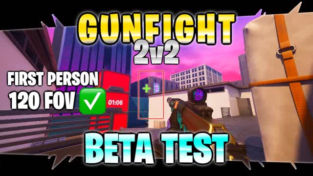 GUN FIGHT 2V2 — Fortnite Creative map cover art