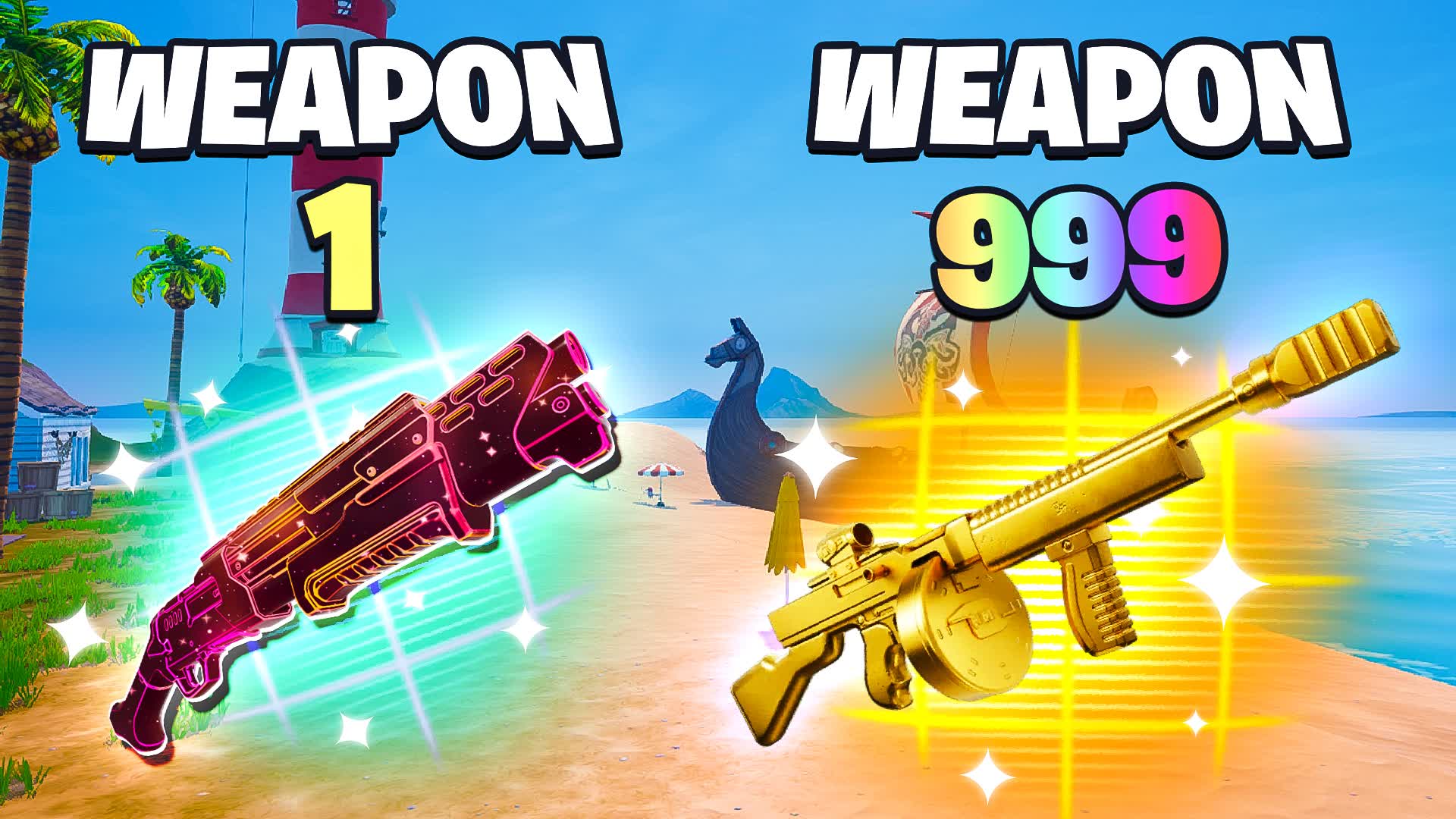 🏖️ SUNNY GUN GAME 🎯 ONE SHOT BOTS — Fortnite Creative map