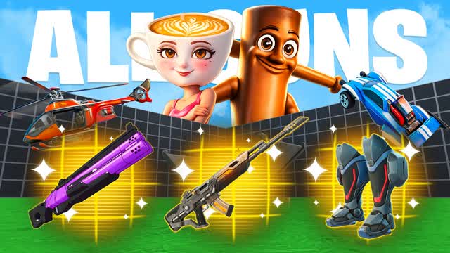 GOAT 1V1 ALL GUNS & CARS - كل الاسلحة — Fortnite Creative map cover art