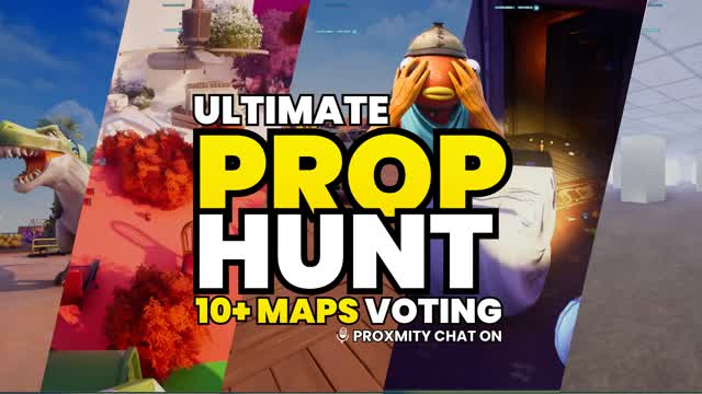 Ultimate Prop Hunt | 10+ Maps 🎭 — Fortnite Creative map cover art