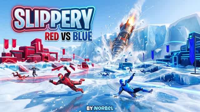 RED VS BLUE SLIPPERY — Fortnite Creative map cover art