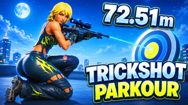 🌃🌙 NIGHT CITY PARKOUR TRICKSHOT +26 🎯 — Fortnite Creative map