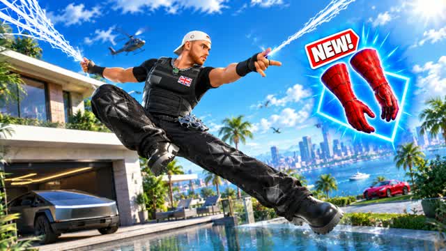 🎯GUN GAME IN SPIDER CITY DRIVE😎 — Fortnite Creative map cover art