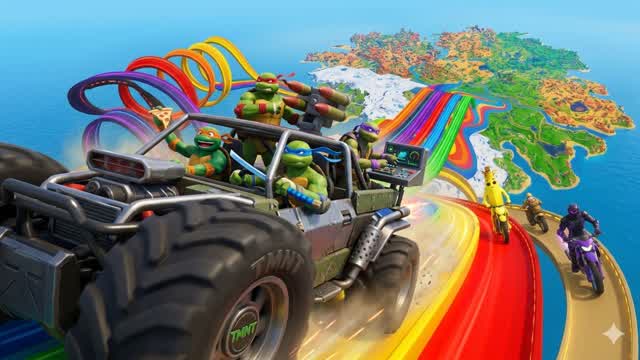 🚗 TMNT CAR GAME 🕹️WAR OF GUNS AND CARS — Fortnite Creative map