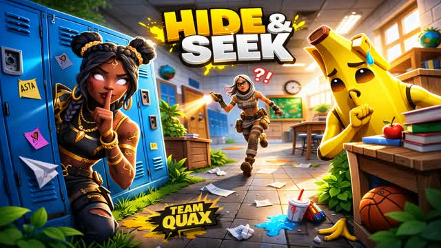 HIDE AND SEEK - SCHOOL XXL - QUAXCUSTOMS — Fortnite Creative map cover art