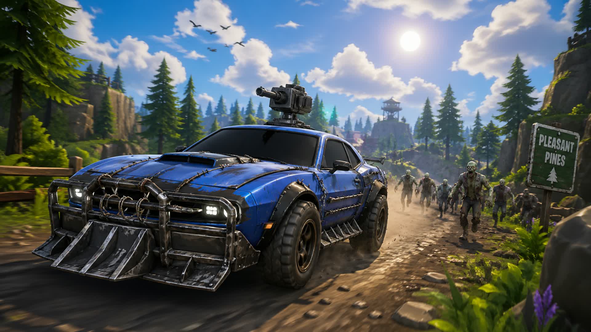 Forest Drive 🚗 FFA ⭐️ Zombies 🧟 TMNT — Fortnite Creative map