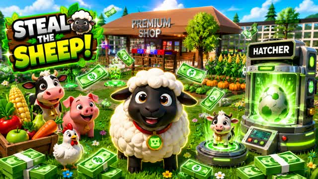 STEAL THE SHEEP 💸🐑 TYCOON — Fortnite Creative map cover art